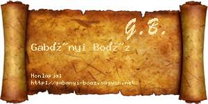 Gabányi Boáz névjegykártya